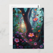 Sonnenschein in einem Whimsical Fairy Forest Postkarte (Vorne/Hinten)