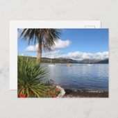 Sonnenschein in Schottland. Bucht mit Palmen und Y Postkarte (Vorne/Hinten)