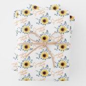 Sonnenschein in Sonnenblumenblättern Geschenkpapier Set (Beispiel)