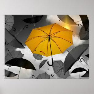 Sonnenschein ist auf dem Weg, Regenschirm Lawine, Poster