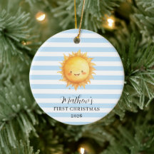 Sonnenschein Junge Baby erstes Weihnachten