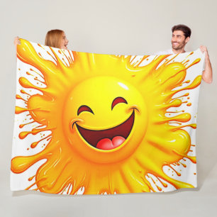 Sonnenschein-Lächeln: Explodierende Freude Fleecedecke