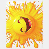 Sonnenschein-Lächeln: Explodierende Freude Fleecedecke (Vorderseite)