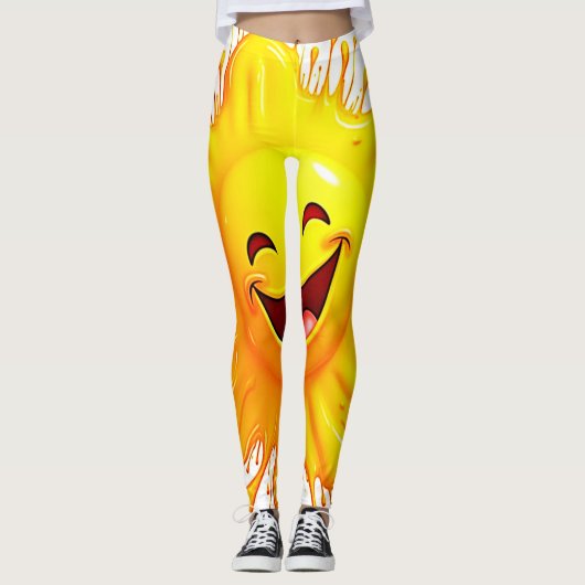 Sonnenschein-Lächeln: Explodierende Freude Leggings (Vorderseite)