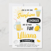 Sonnenschein Lemonade & Fun Geburtstagsparty, jede Einladung (Vorderseite)