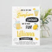 Sonnenschein Lemonade & Fun Geburtstagsparty, jede Einladung (Stehend Vorderseite)