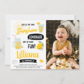Sonnenschein Lemonade & Fun jedes Foto im Alter Ge Einladung (Vorderseite)