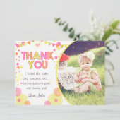 Sonnenschein-Limonade-Geburtstag danken Ihnen, Dankeskarte (Stehend Vorderseite)