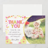 Sonnenschein-Limonade-Geburtstag danken Ihnen, Dankeskarte (Vorne/Hinten)