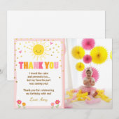 Sonnenschein-Limonade-Geburtstag danken Ihnen zu Dankeskarte (Vorne/Hinten)