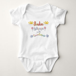 Sonnenschein, Lutscher und Regenbogen Baby Strampler