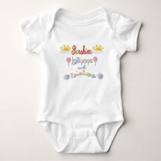 Sonnenschein, Lutscher und Regenbogen Baby Strampler (Vorderseite)