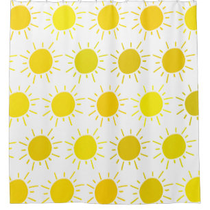 Sonnenschein malte launische gelbe Sonne Duschvorhang