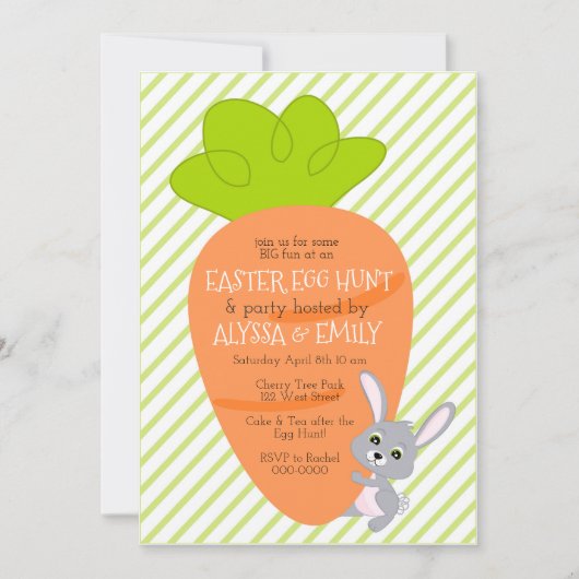 Sonnenschein mit einer großen Karotteneinladung Einladung (Vorderseite)