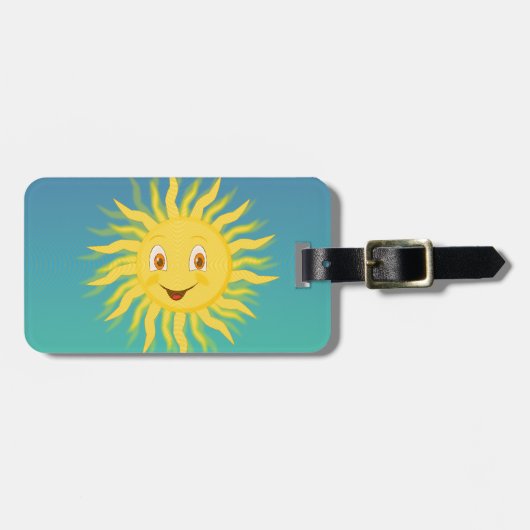 Sonnenschein mit kreisförmigen Linien Gepäckanhänger (Vorderseite horizontal)