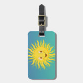 Sonnenschein mit kreisförmigen Linien Gepäckanhänger (Vorderseite vertikal)