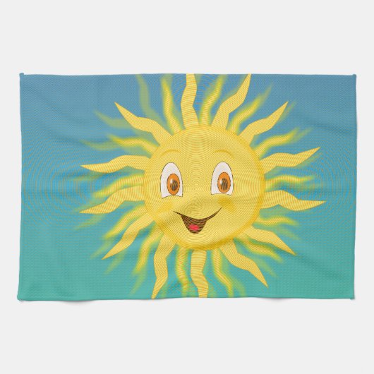 Sonnenschein mit kreisförmigen Linien Handtuch (Horizontal)