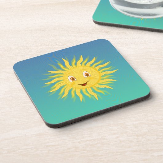 Sonnenschein mit kreisförmigen Linien Untersetzer (Linke Seite)