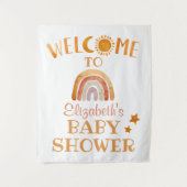 Sonnenschein, Mond, Regenbogen und Sterne Begrüßun Wandteppich (Vorderseite)