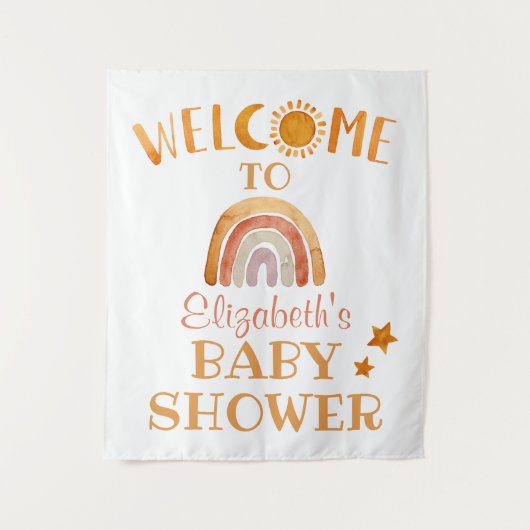 Sonnenschein, Mond, Regenbogen und Sterne Begrüßun Wandteppich (Vorderseite)