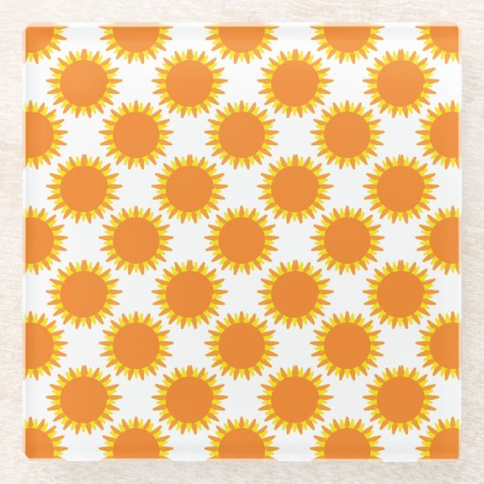 Sonnenschein-Muster  Glasuntersetzer (Vorderseite)