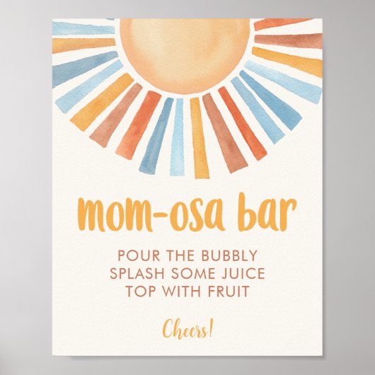 Sonnenschein Mutter-Osa Bar Baby Duschzeichen Poster (Vorne)