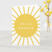 Sonnenschein | Name Hello Modern Scandi Mustard Su Karte (Gelbe Blume)