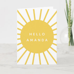 Sonnenschein   Name Hello Modern Scandi Mustard Su Karte