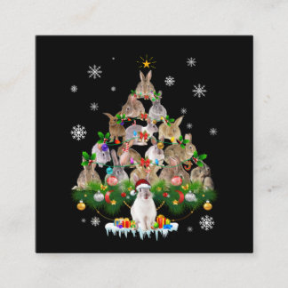 Sonnenschein| Niedlicher Kaninchenschnee Quadratische Visitenkarte