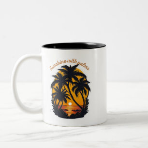 Sonnenschein & Palmen Einladungen – Tropische Eleg Zweifarbige Tasse