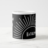 Sonnenschein Personalisiert Schwarz-weiß Jumbo-Tasse (Vorderseite)