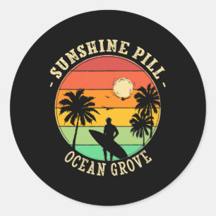 Sonnenschein-Pille Ocean Grove Sommer New Jersey T Runder Aufkleber