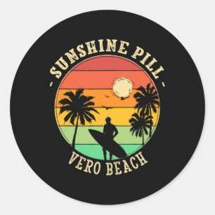 Sonnenschein-Pille Vero Beach Sommer Florida Tropi Runder Aufkleber