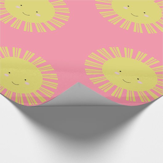 Sonnenschein Pink Sun Wrapping Paper Geschenkpapier (Ecke)