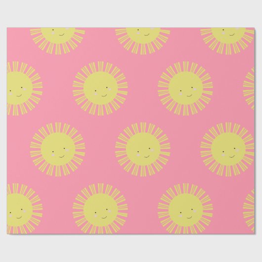 Sonnenschein Pink Sun Wrapping Paper Geschenkpapier (Flach)