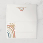 Sonnenschein-Platzkarte Geburtstag oder Babydusche Platzkarte (Außenseite Aufgefaltet)