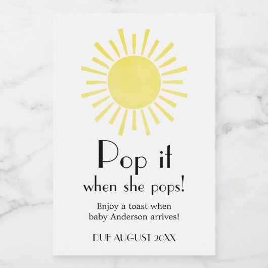 Sonnenschein Pop es, wenn sie Pop Wein Labrador Weinetikett (Einzelnes Label)