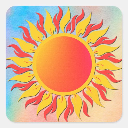 Sonnenschein Quadratischer Aufkleber (Vorderseite)