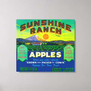 Sonnenschein-Ranch Apple beschriften - Wapato, WA Leinwanddruck
