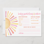 Sonnenschein-Ratschläge Vorhersagen Karte Sun Baby (Vorderseite)