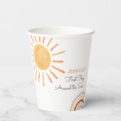Sonnenschein-Regenbogenreise Rund um die Sonne 1.  Pappbecher (Rückseite)