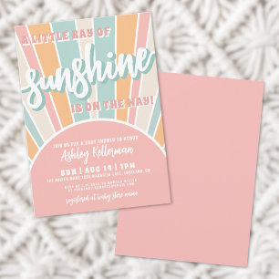 Sonnenschein Retro Sonnenkind Baby Shower Einladung