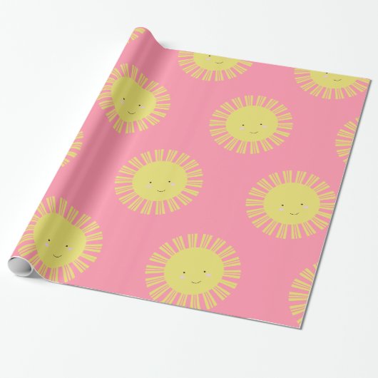 Sonnenschein Rosa Geschenkpapier (Ungerollt)