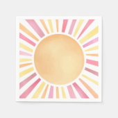 Sonnenschein Rosa Sonne Serviette (Vorderseite)