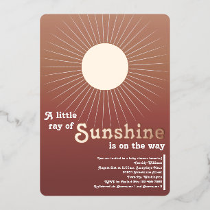 Sonnenschein Roségold Sonnen-Baby Shower Folien-Ei Folieneinladung