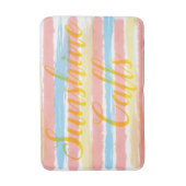 Sonnenschein ruft rosa blaue gelbe Wasserfarbenstr Badematte (Vorderseite Vertikal)