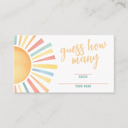 Sonnenschein schätzen, wie viele Boho Sun Baby Dus Begleitkarte (Vorderseite)