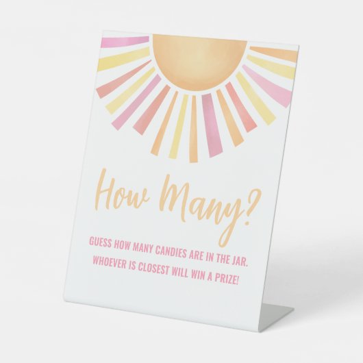 Sonnenschein schätzen, wie viele rosa Sonnendusche Sockelschild (Vorderseite)