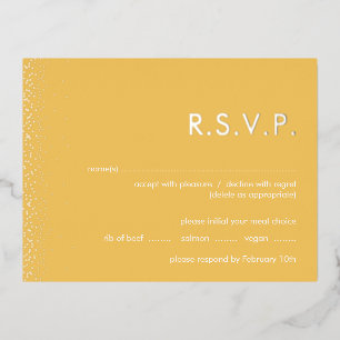 Sonnenschein Schimmer Folie Hochzeit RSVP Postkart Folien Feiertagspostkarte