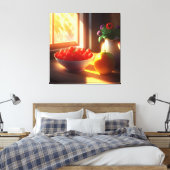 Sonnenschein-Schüssel mit Obst und Blume 10 Leinwanddruck (Insitu (Schlafzimmer))
